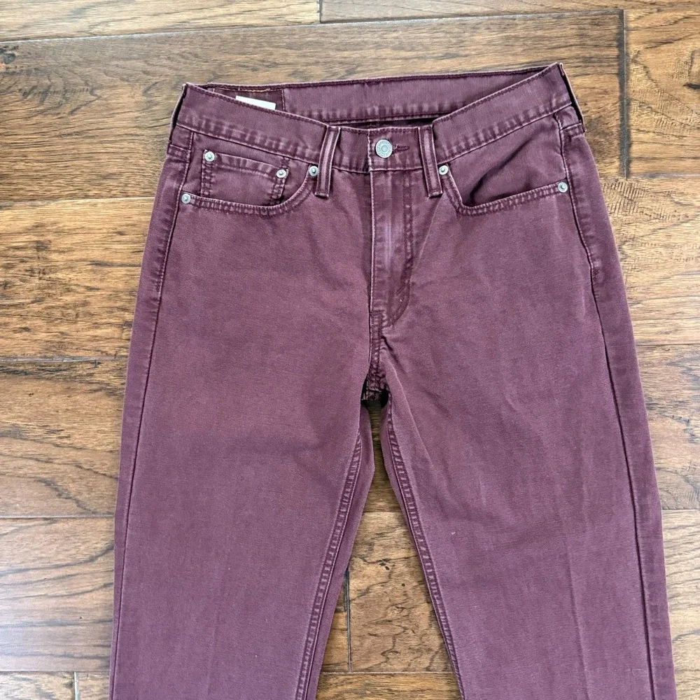 Levi's 514 Straight Leg Canvas‎ Pants Burgundy Streetwear Workwear W31 L32